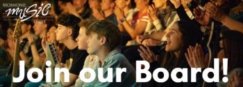 Audience photo with slogan - join our board